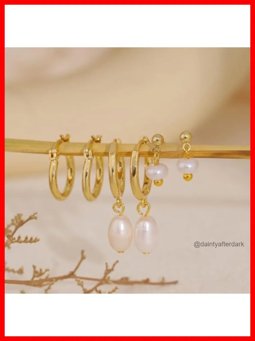 Dainty Gold Stud Earring Stack Set for Women Hypoallergenic